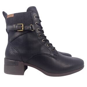 Pikolinos Bootie Malaga Ankle Women's 7.5-8 EU38 Black Leather Side Zip Lace up